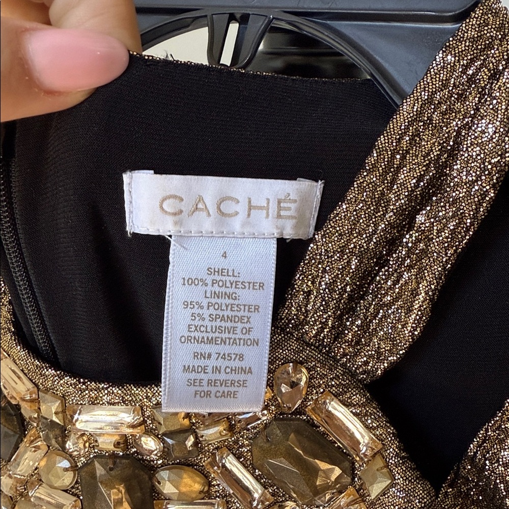 Cache Gold Embellished Mini Dress - Picture 2 of 5